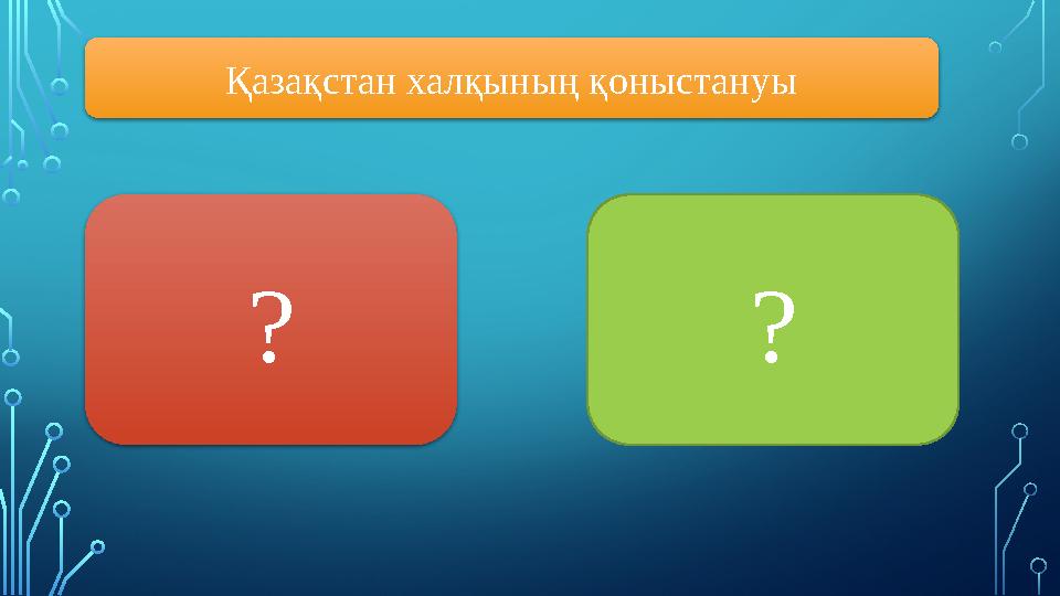 Қазақстан халқының қоныстануы ? ?