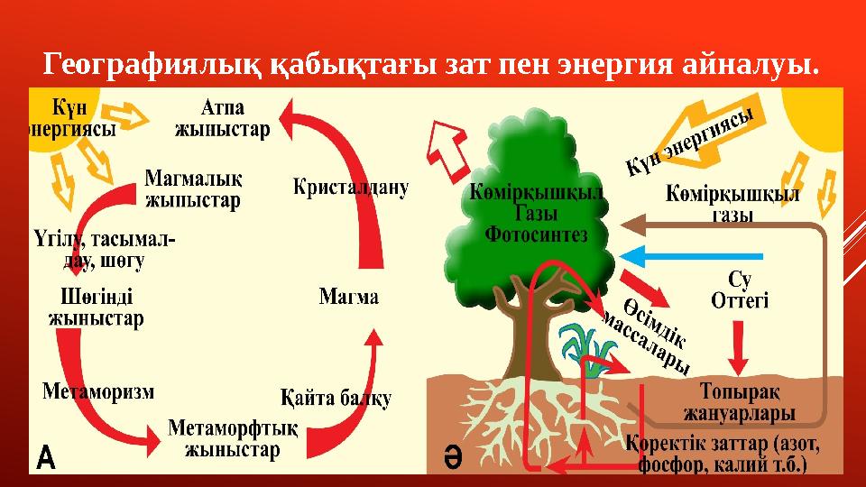 Географиялық қабықтағы зат пен энергия айналуы.