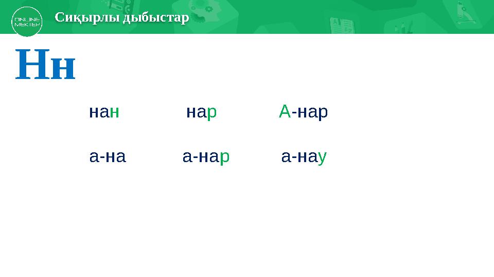 Сиқырлы дыбыстар Нн нан нар А-нар а-на а-нар а-нау