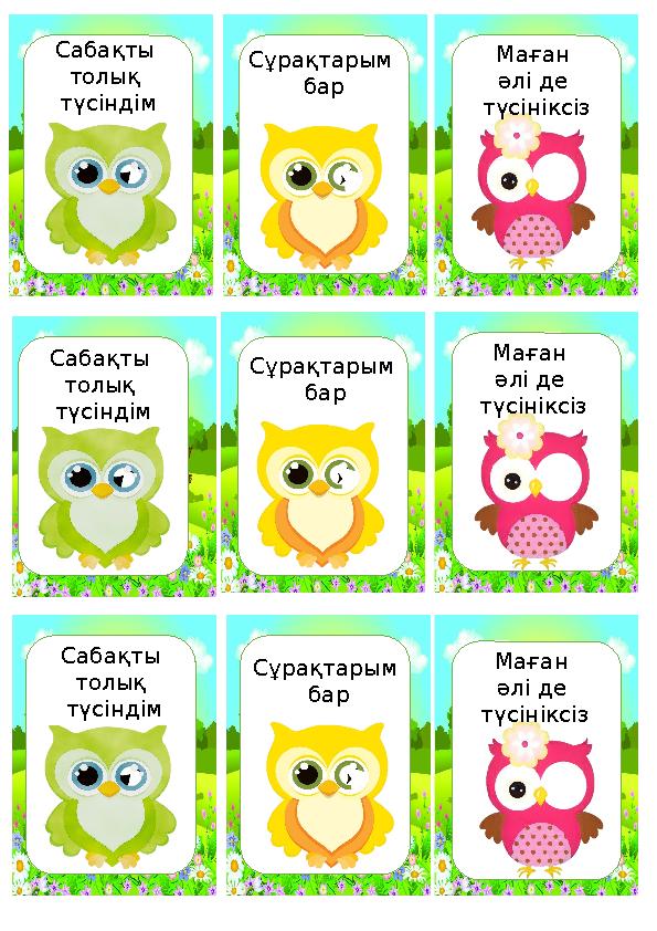 Сабақты толық түсіндім Сабақты толық түсіндім Сабақты толық түсіндім Сұрақтарым бар Сұрақтарым бар Сұрақтарым бар Маған