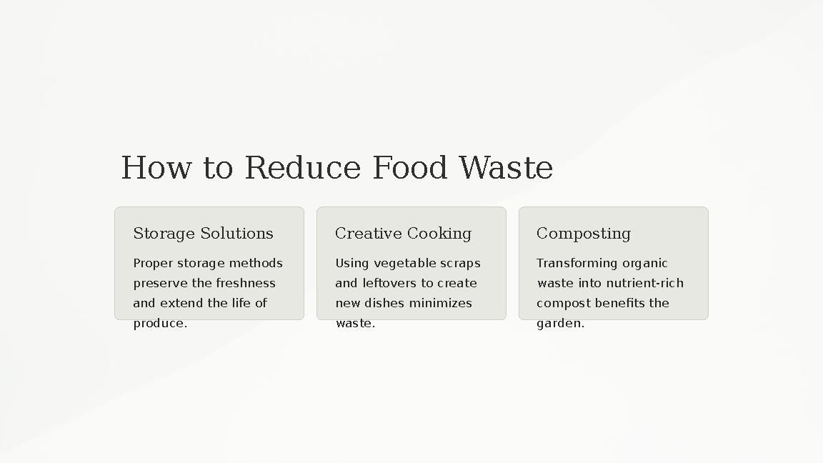 How to Reduce Food Waste Storage Solutions Proper storage methods preserve the freshness and extend the life of produce. Crea