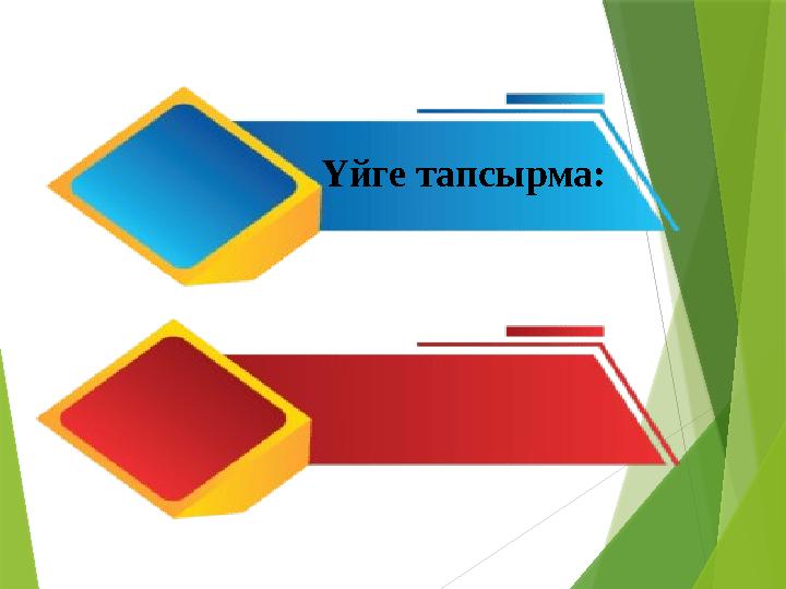 Үйге тапсырма: