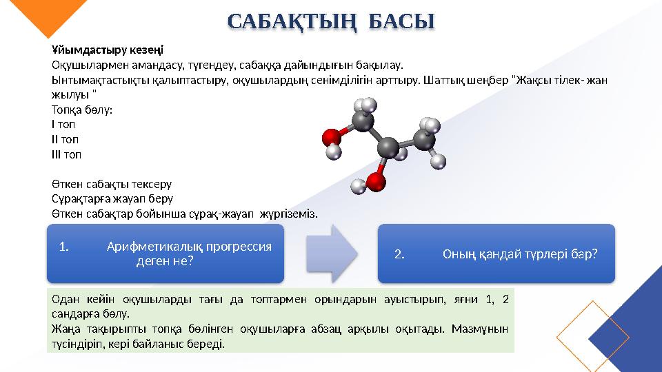 САБАҚТЫҢ БАСЫ Ұйымдастыру кезеңі Оқушылармен амандасу, түгендеу, сабаққа дайындығын бақылау. Ынтымақтастықты қалыптастыру, оқу