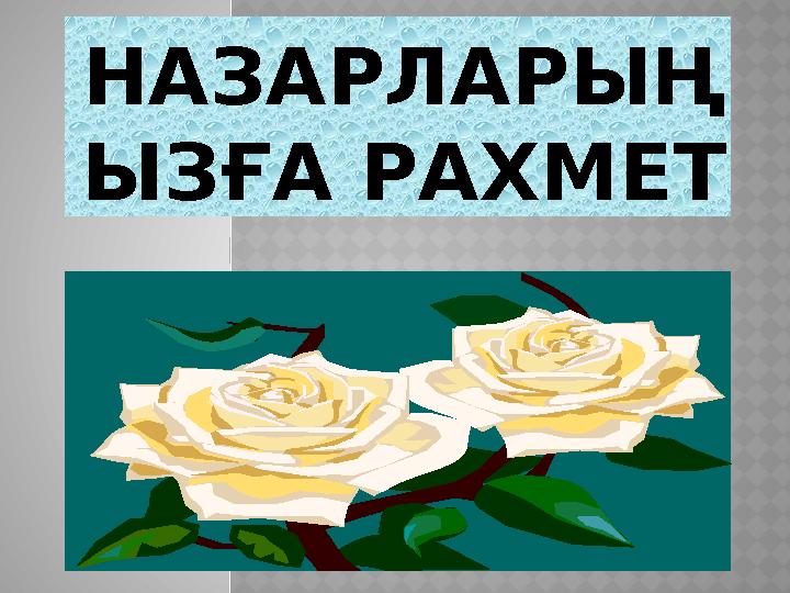 НАЗАРЛАРЫҢ ЫЗҒА РАХМЕТ