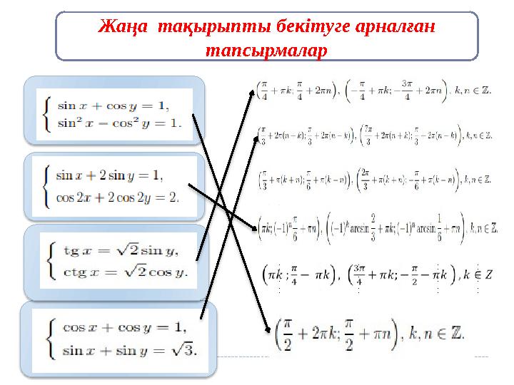 Жаңа тақырыпты бекітуге арналған тапсырмалар