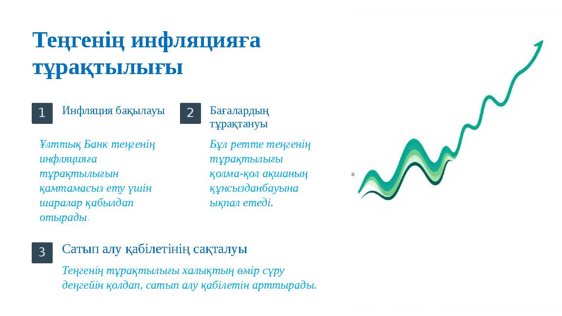 Теңгенің инфляцияға тұрақтылығы 1Инфляция бақылауы Ұлттық Банк теңгенің инфляцияға тұрақтылығын қамтамасыз ету үшін шаралар