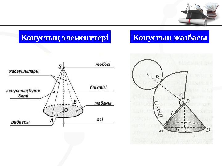 Конустың жазбасыКонустың элементтері