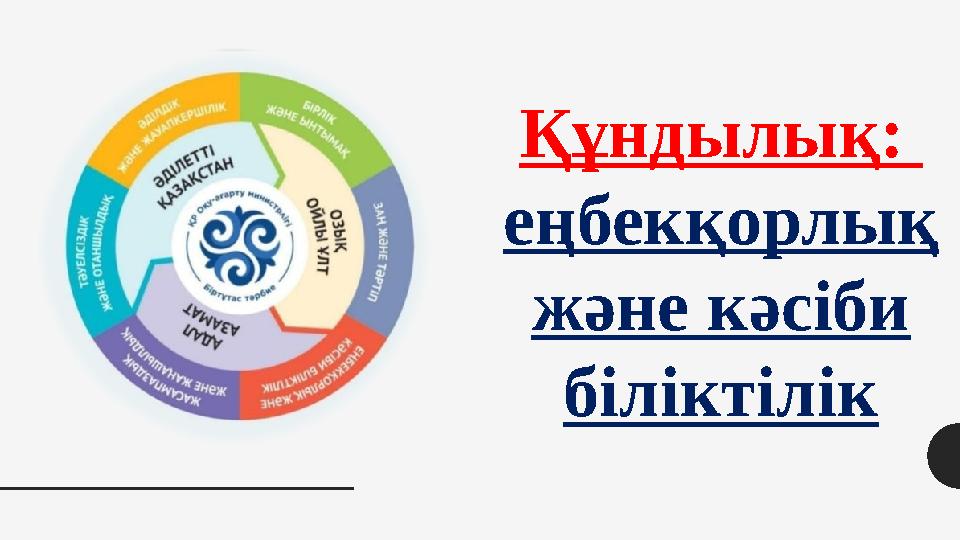 Құндылық: еңбекқорлық және кәсіби біліктілік