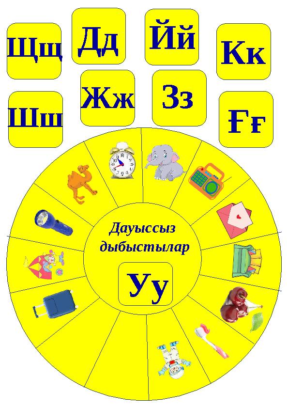 Дауыссыз дыбыстылар Уу Шш Щщ ЗзЖж Дд Ғғ Йй Кк