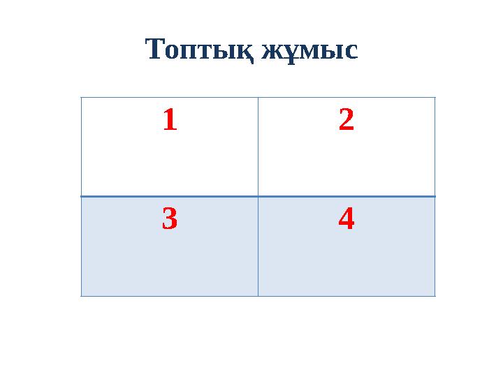 Топтық жұмыс 1 2 3 4