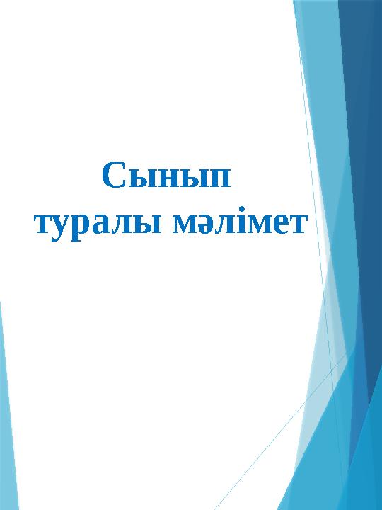 Сынып туралы мәлімет