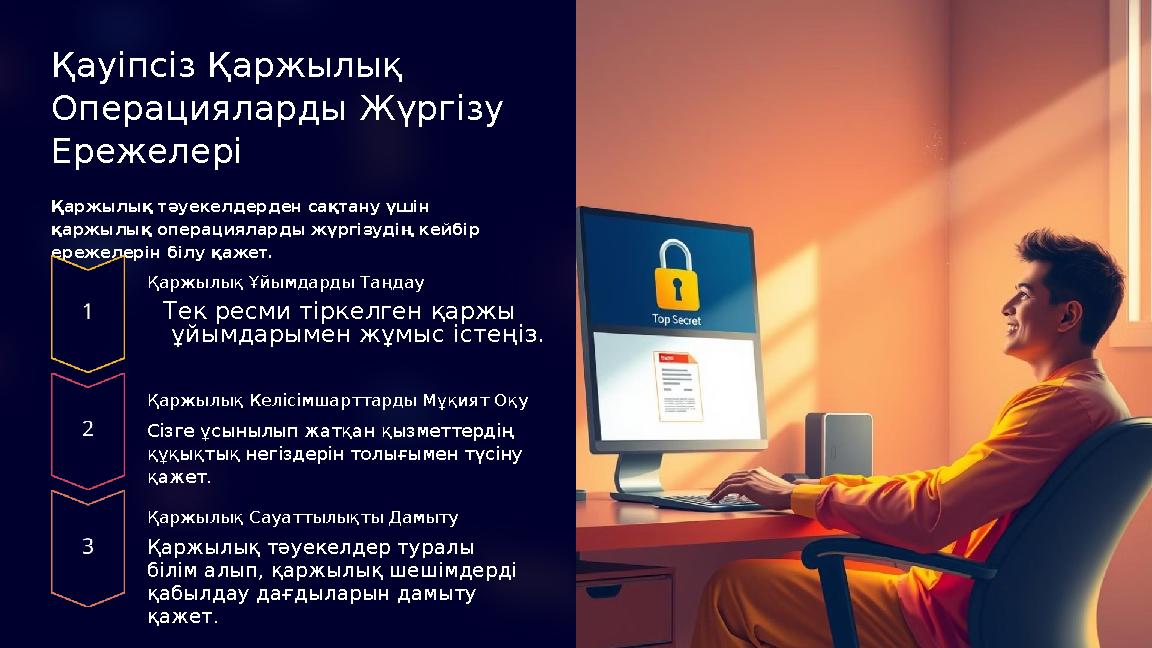 Қауіпсіз Қаржылық Операцияларды Жүргізу Ережелері Қаржылық тәуекелдерден сақтану үшін қаржылық операцияларды жүргізудің кейб