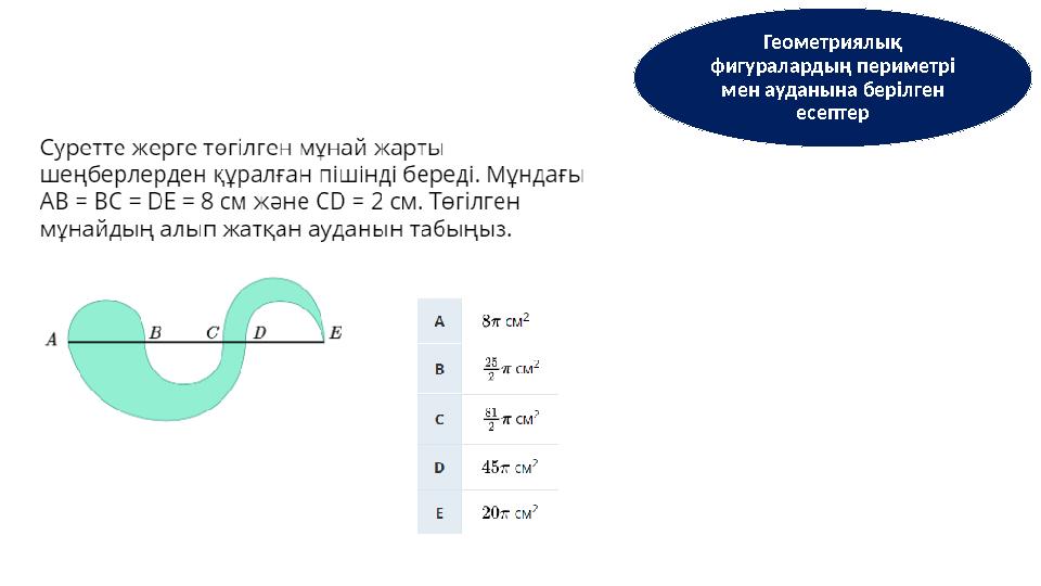 Геометриялық фигуралардың периметрі мен ауданына берілген есептер