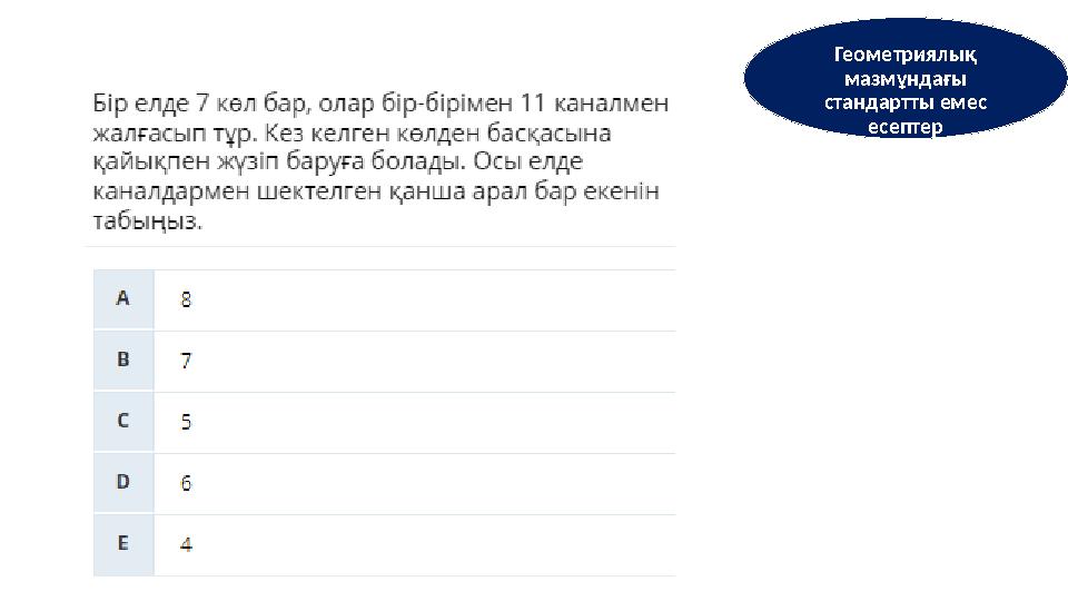 Геометриялық мазмұндағы стандартты емес есептер