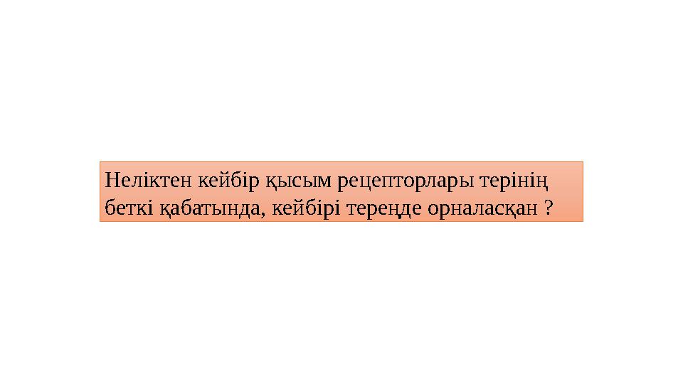 Неліктен кейбір қысым рецепторлары терінің беткі қабатында, кейбірі тереңде орналасқан ?