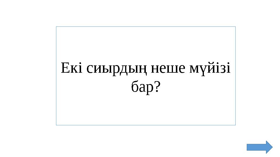 Екі сиырдың неше мүйізі бар?