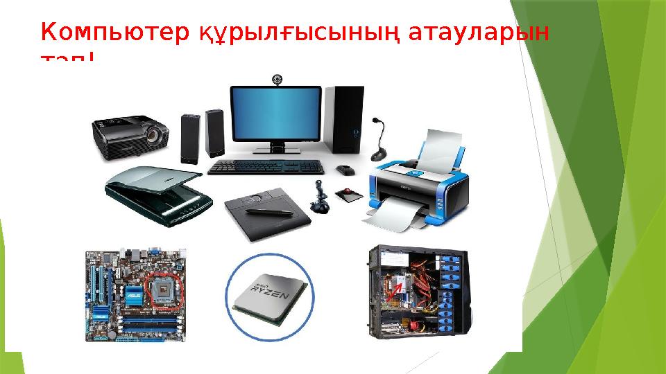 Компьютер құрылғысының атауларын тап!