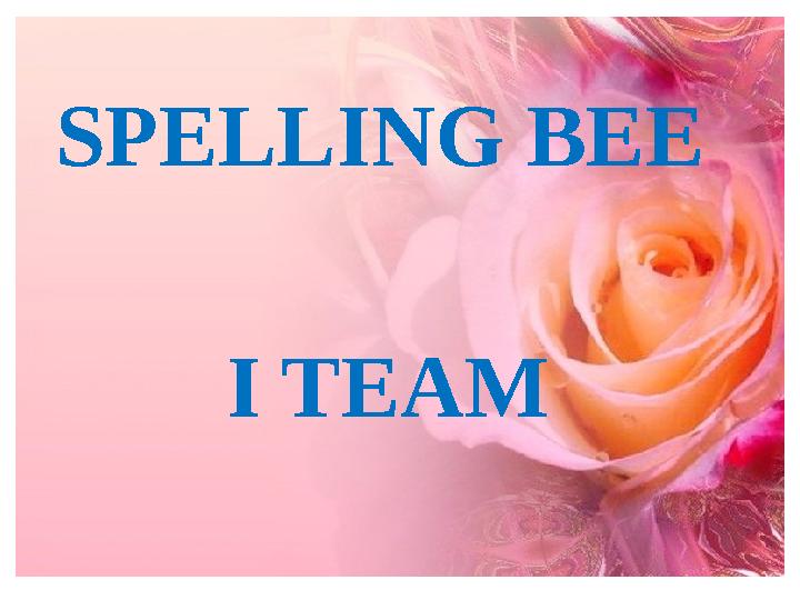 SPELLING BEE I TEAM