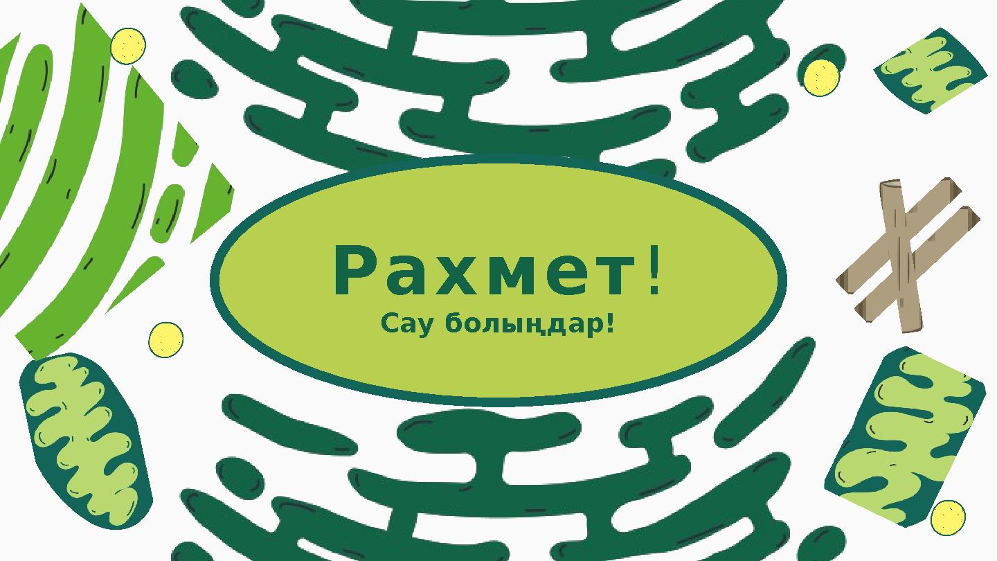 Рахмет! Сау болыңдар!