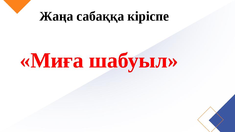 Жаңа сабаққа кіріспе «Миға шабуыл»