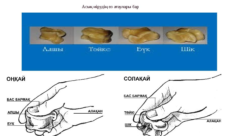 Асық иірудің өз атаулары бар