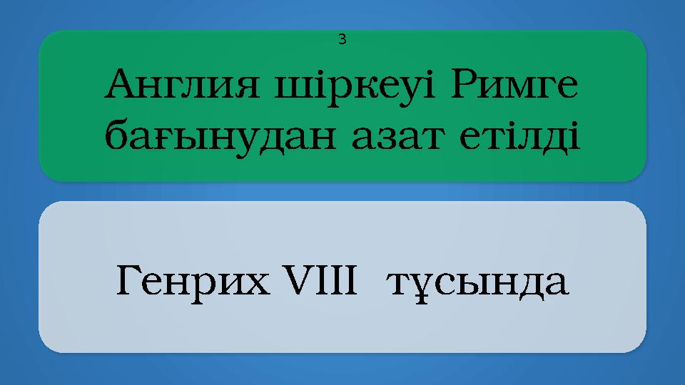 Aнглия шіркеуі Римге бағынудан азат етілді Генрих VIII тұсында 3