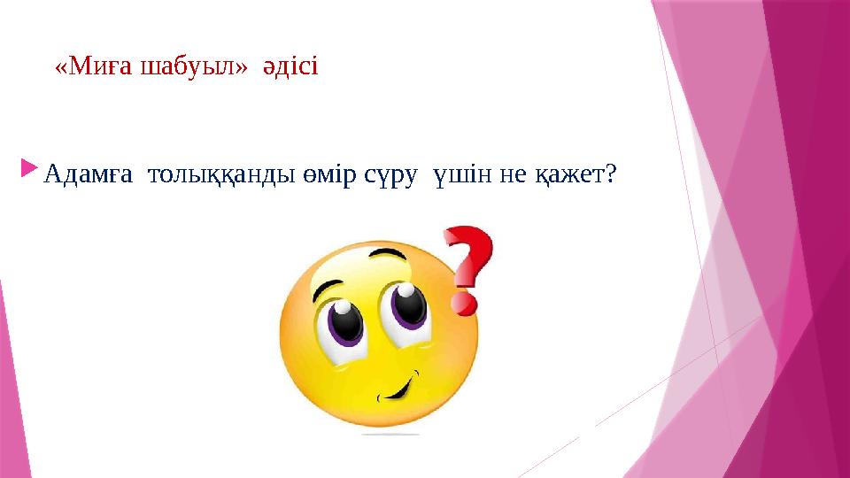 «Миға шабуыл» әдісі Адамға толыққанды өмір сүру үшін не қажет?