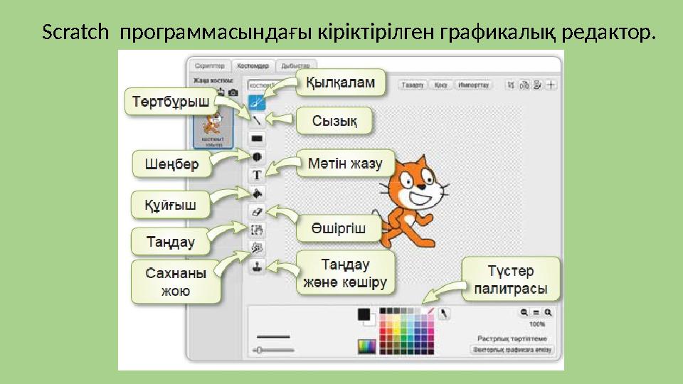 Scratch программасындағы кіріктірілген графикалық редактор.