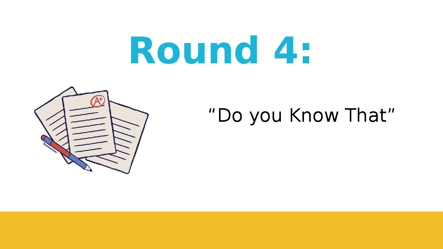 Round 4: “Do you Know That”