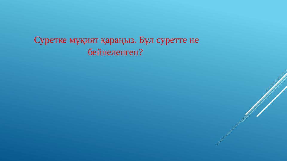 Суретке мұқият қараңыз. Бұл суретте не бейнеленген?