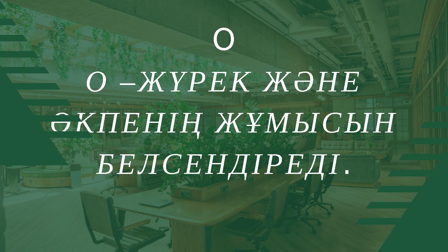 О О –ЖҮРЕК ЖӘНЕ ӨКПЕНІҢ ЖҰМЫСЫН БЕЛСЕНДІРЕДІ .