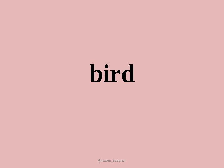 @lesson_designer bird