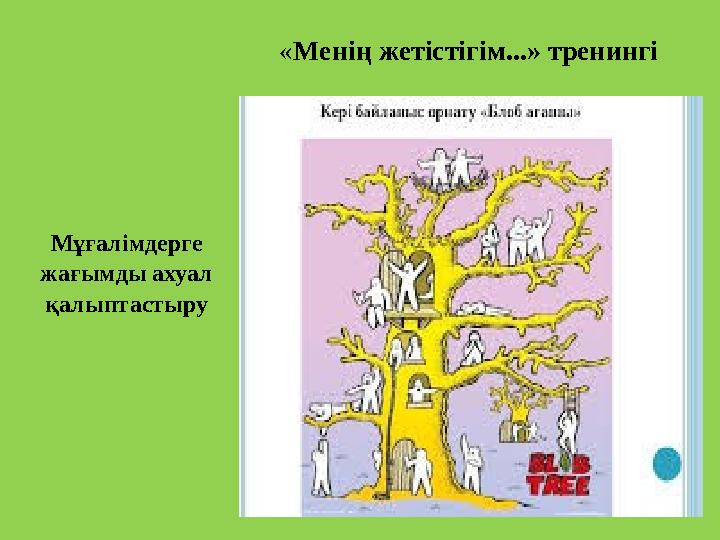 Мұғалімдерге жағымды ахуал қалыптастыру «Менің жетістігім...» тренингі