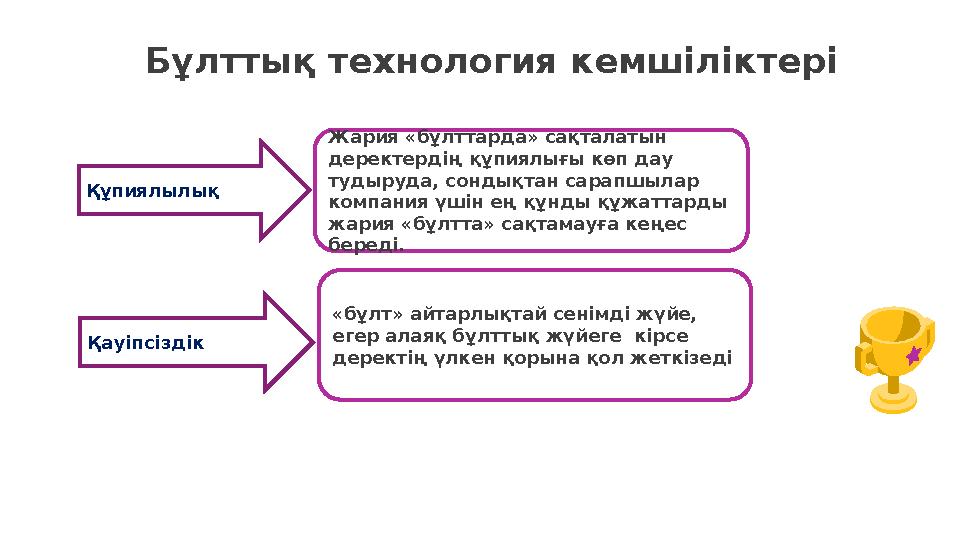 Бұлттық технология кемшіліктері Құпиялылық Жария «бұлттарда» сақталатын деректердің құпиялығы көп дау тудыруда, сондықтан сара