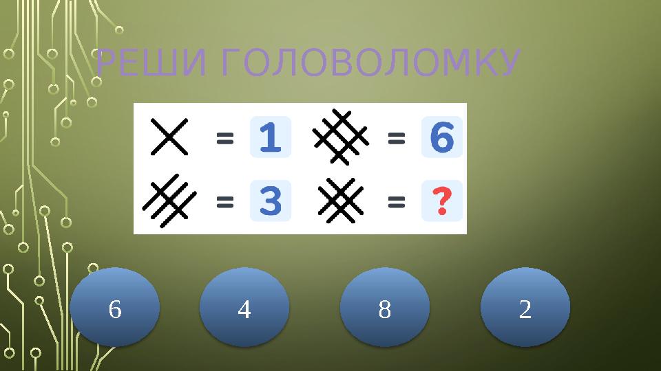 РЕШИ ГОЛОВОЛОМКУ 6 4 8 2