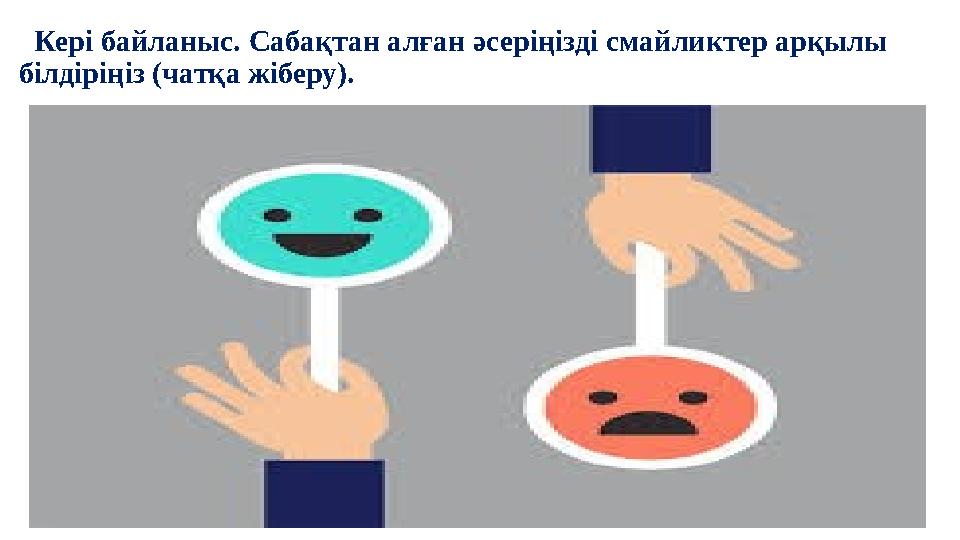 Кері байланыс. Сабақтан алған әсеріңізді смайликтер арқылы білдіріңіз (чатқа жіберу).