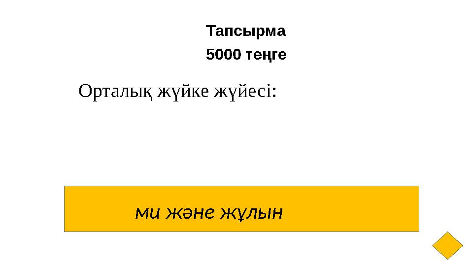 Тапсырма 5000 теңге Орталық жүйке жүйесі: ми және жұлын
