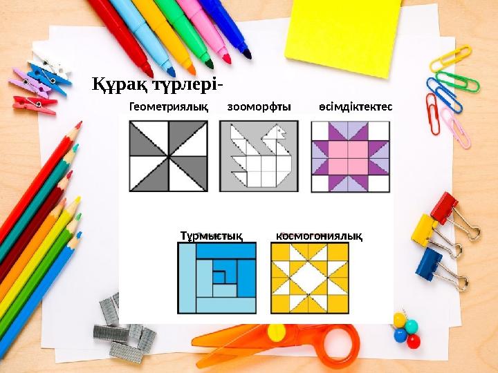Құрақ түрлері- Геометриялық зооморфты өсімдіктектес Тұрмыстық космогониялық