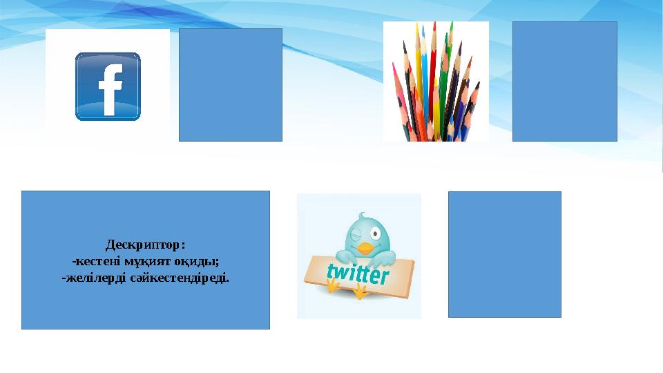 Дескриптор: -кестені мұқият оқиды; -желілерді сәйкестендіреді.