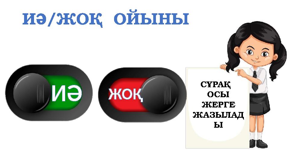 ИӘ/ЖОҚ ОЙЫНЫ СҰРАҚ ОСЫ ЖЕРГЕ ЖАЗЫЛАД Ы ИӘ ЖОҚ