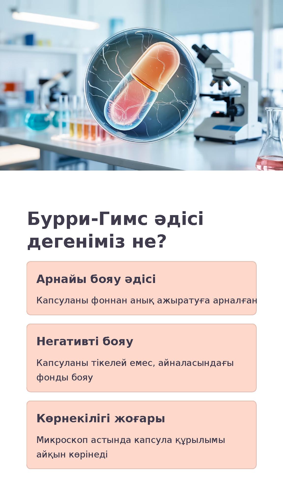 Бурри-Гимс әдісі дегеніміз не? Арнайы бояу әдісі Капсуланы фоннан анық ажыратуға арналған Негативті бояу Капсуланы тікелей емес