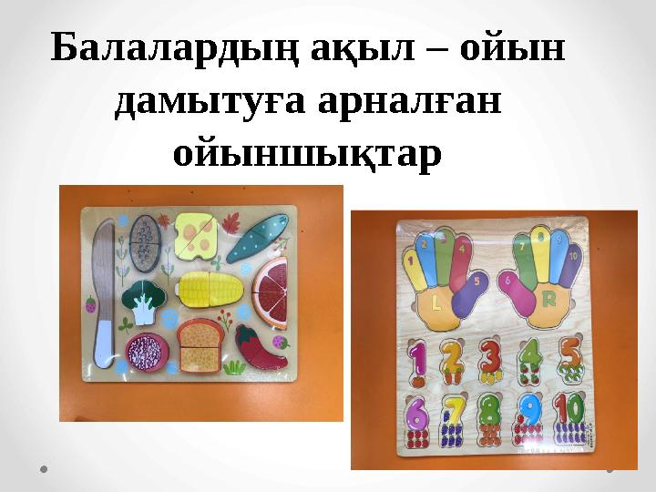 Балалардың ақыл – ойын дамытуға арналған ойыншықтар