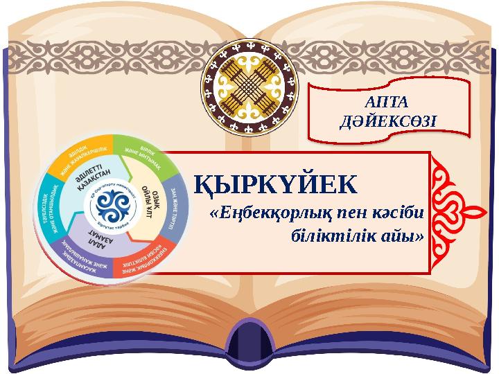 АПТА ДӘЙЕКСӨЗІ ҚЫРКҮЙЕК «Еңбекқорлық пен кәсіби біліктілік айы»