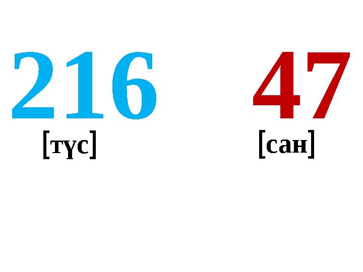 47216 түс сан