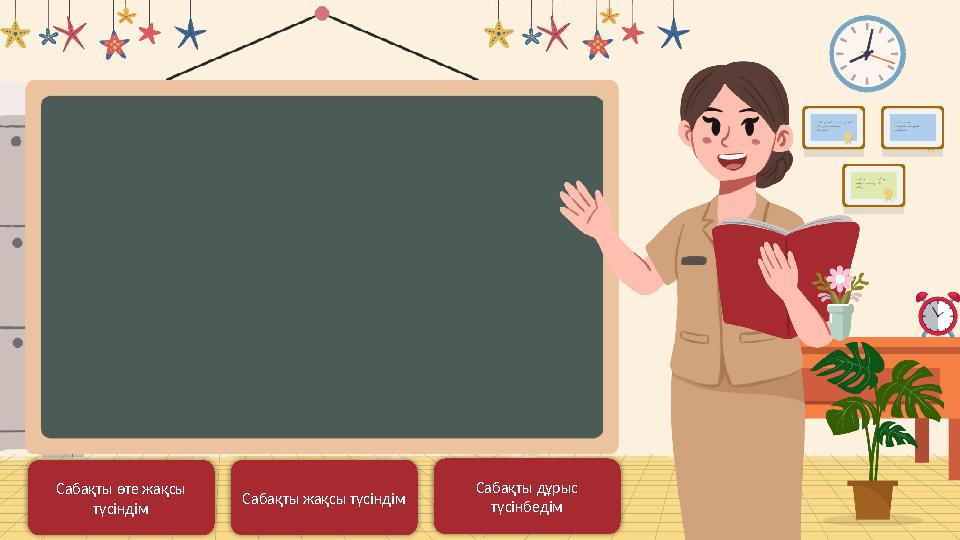 Сабақты өте жақсы түсіндім Сабақты жақсы түсіндім Сабақты дұрыс түсінбедім