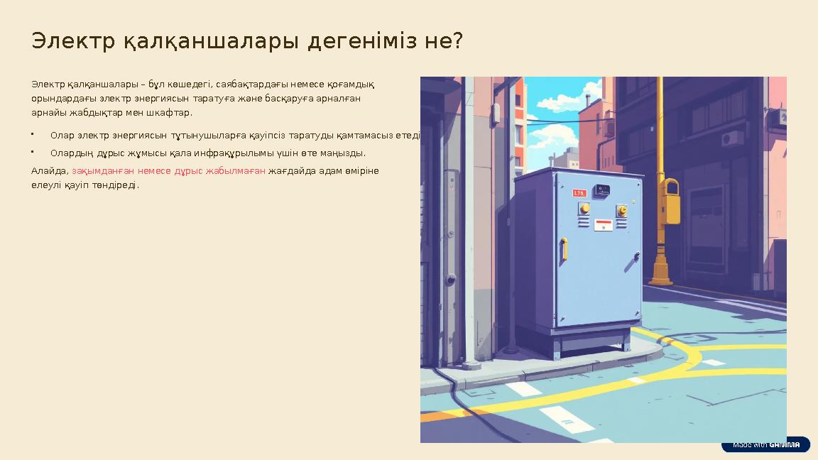 Электр қалқаншалары дегеніміз не? Электр қалқаншалары – бұл көшедегі, саябақтардағы немесе қоғамдық орындардағы электр энергияс