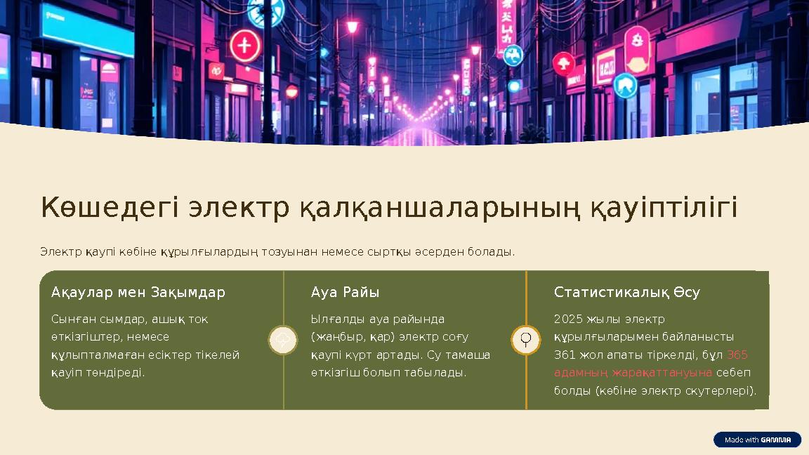 Көшедегі электр қалқаншаларының қауіптілігі Электр қаупі көбіне құрылғылардың тозуынан немесе сыртқы әсерден болады. Ақаулар мен