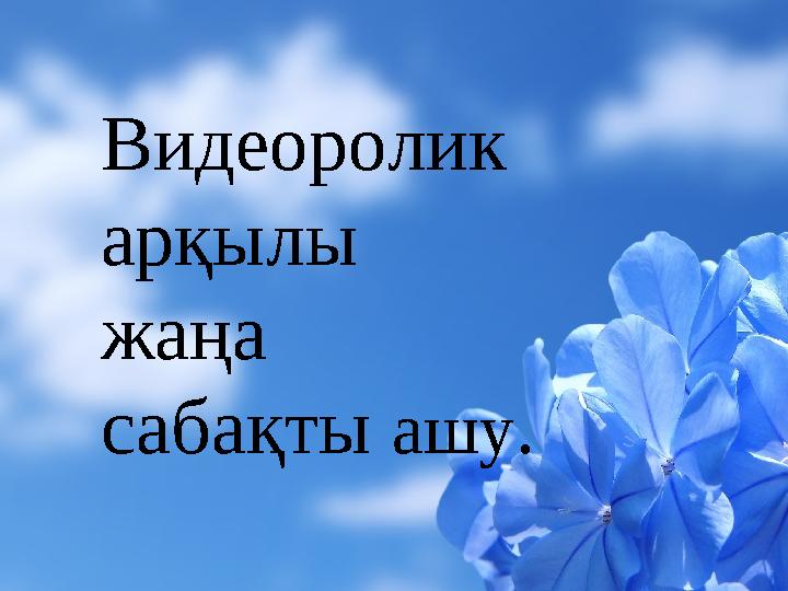 жертханалррш Видеоролик арқылы жаңа сабақты ашу.