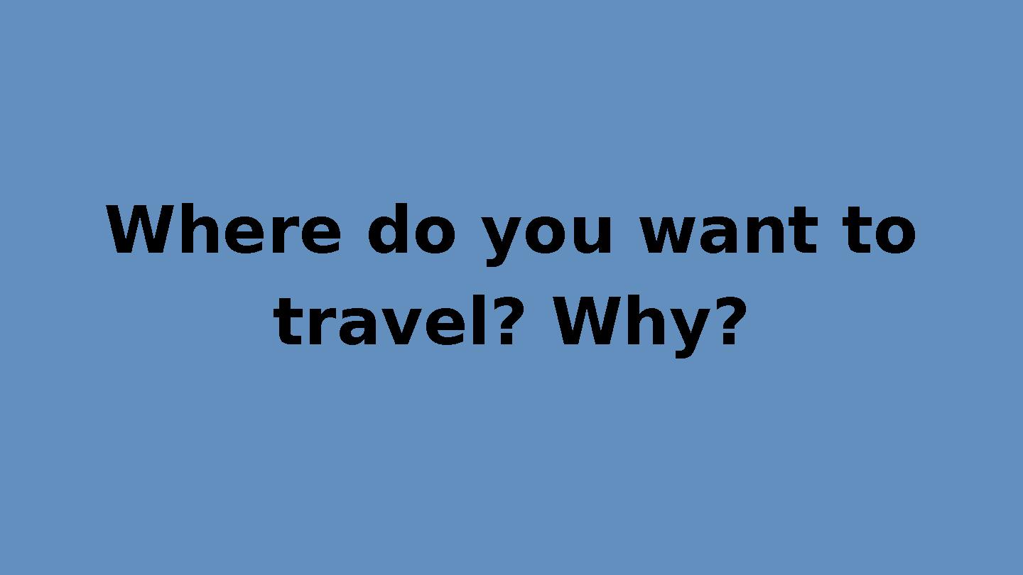 Where do you want to travel? Why?
