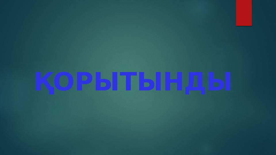 ҚОРЫТЫНДЫ